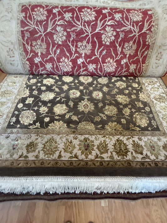 Indian Agra Jaipur W/silk - 8.1x9.10 - 114397