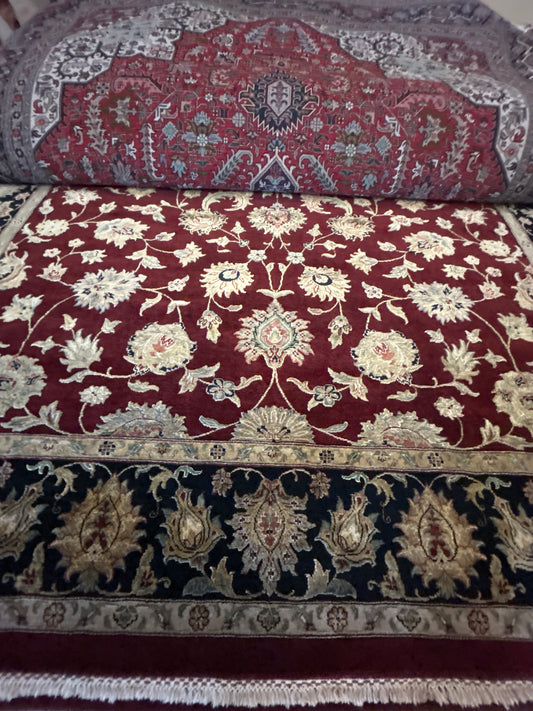 Indian Agra Jaipur W/silk - 8.3x9.7 - P6028