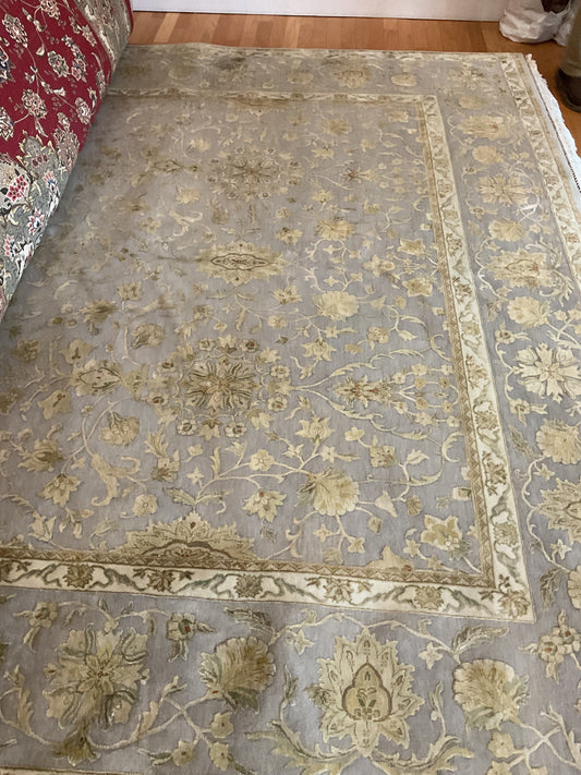 Indian Agra Jaipur W/silk - 9.11x14.1 - 124004