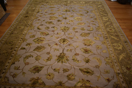 Indian Agra Jaipur W/silk - 9.7x14.0 - P6301