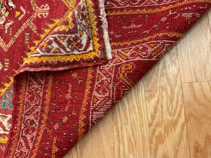 Antique Turkish Anatolian Rug, 3'4" x 5'2", in blue, gold, ivory and red - photo 3