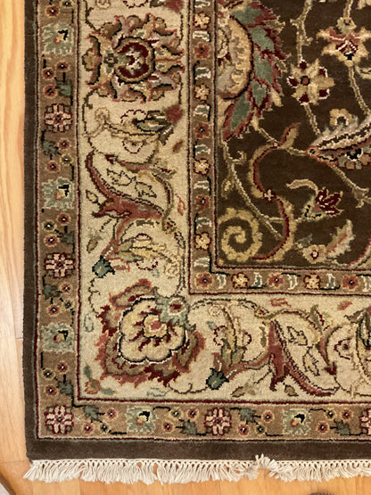 Indian Agra Jaipur Rug, 6'1" x 6', in beige, brown, ivory and red - photo 4