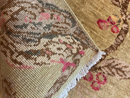 Pakistani Peshawar Rug, 1'10" x 2'9", in brown, pink and pistachio - photo 4