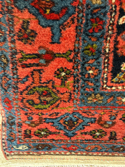 Antique Persian Malayer Runner, 3'1" x 16'6", in blue, gold, navy and red - photo 3