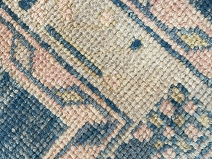 Turkish Oushak Runner, 2'9" x 11'9", in blue, gold, ivory and peach - photo 3