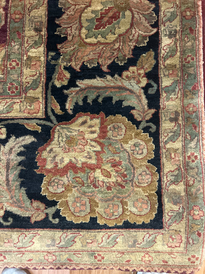 Indian Agra Jaipur Rug, 9'1" x 11'10", in beige, burgundy, gold and navy - photo 3