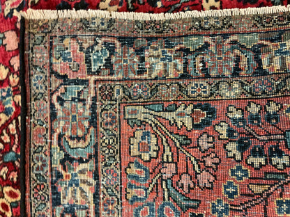 Antique Persian Sarouk Rug, 3'5" x 4'8", in ivory, navy, red and teal - photo 2