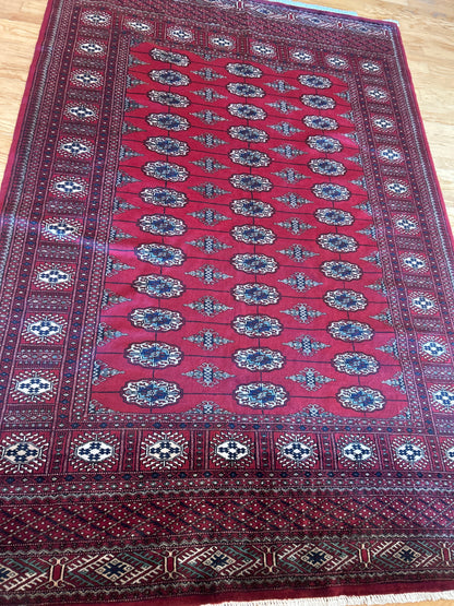 Afghan Bokhara Rug, 6'1" x 9', in ivory and red - photo 5