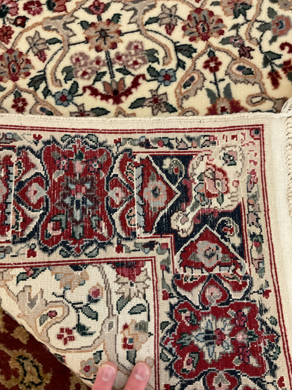Sino Yazd Runner, 2'7" x 9', in burgundy, ivory, navy and pink - photo 3