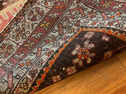 Vintage Turkish Anatolian Rug, 3'9" x 6', in brown, ivory, orange and red - photo 4