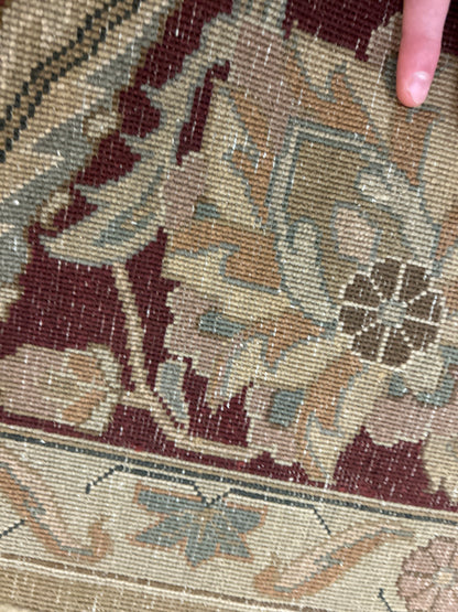 Indian Agra Jaipur Rug, 9'2" x 11'10", in burgundy, ivory and tan - photo 4