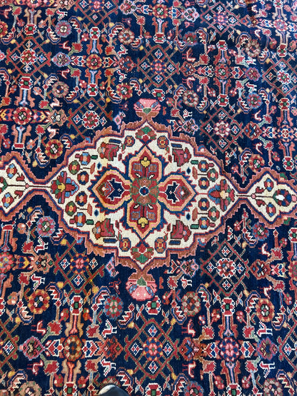Antique Persian Malayer Rug, 11'8" x 17'10", in ivory, navy and red - photo 3