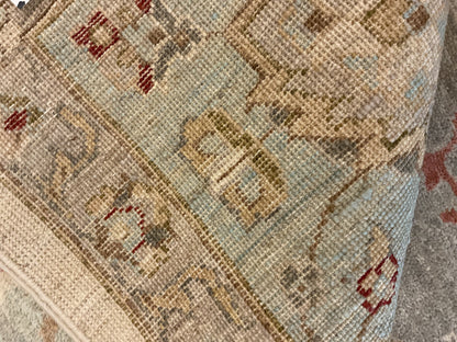 Pakistani Peshawar Rug, 8'1" x 10'3", in baby blue, ivory and red - photo 3