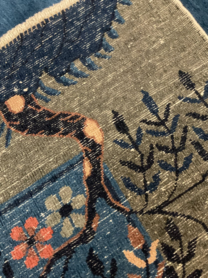 Antique Sino Chinese Walter Nichols Rug, 9' x 12', in beige, blue and gold - photo 4
