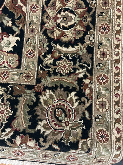 Indian Agra Jaipur Rug, 8' x 10'3", in beige, black, brown and olive - photo 2