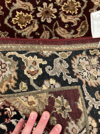 Indian Agra Jaipur Runner, 2'6" x 5'9", in beige, black, burgundy and gold - photo 3