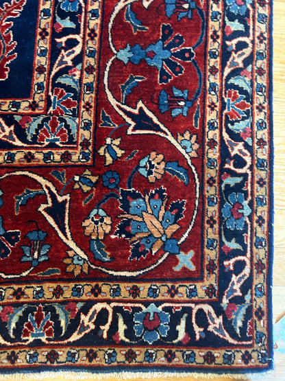Antique Persian Tabriz Rug, 10'2" x 12'10", in beige, blue, burgundy and navy - photo 3