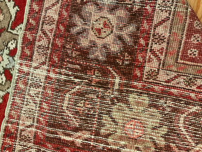 Vintage Turkish Anatolian Rug, 3'4" x 5', in brown, grey, ivory and red - photo 3