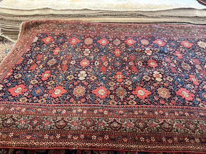 Antique Persian Sarouk Farahan Rug, 3'10" x 6'5", in blue, burgundy, green and navy - photo 3