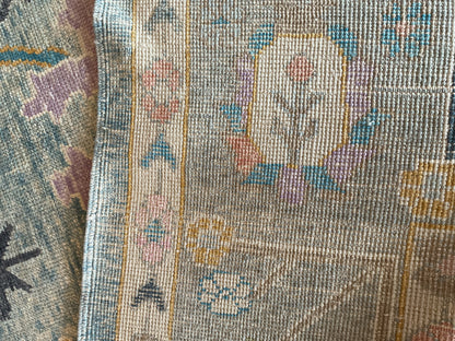 Turkish Oushak Rug, 10'3" x 13'11", in gold, ivory, pink and teal - photo 4