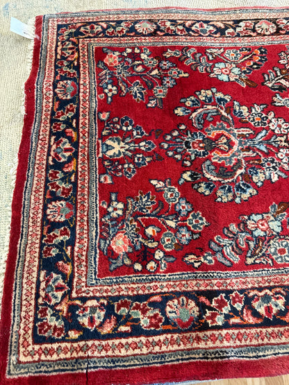 Vintage Persian Sarouk Runner, 2'9" x 12'5", in black, ivory, navy and red - photo 3