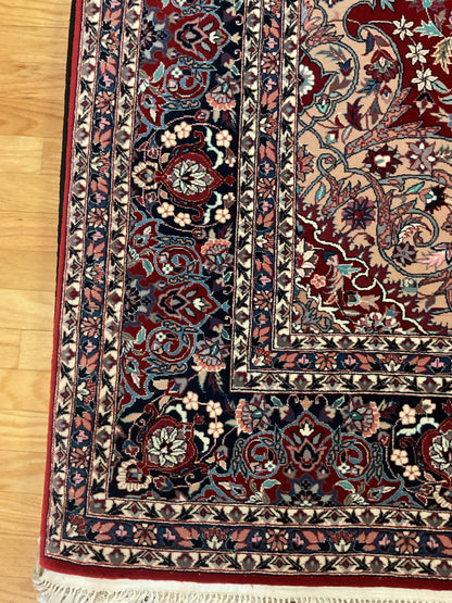 Sino Tabriz Rug, 6' x 9', in ivory, navy, pink and red - photo 3
