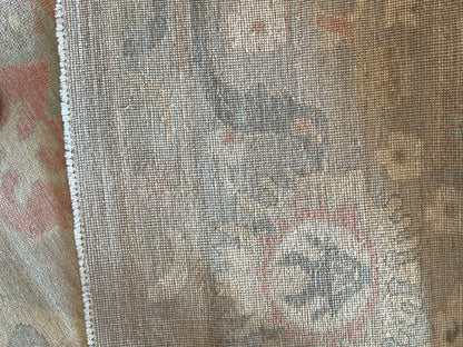 Afghan Oushak Rug, 10'4" x 14', in charcoal, grey, pink and sea moss - photo 4