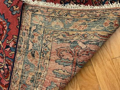 Antique Persian Lilian Rug, 3'5" x 4'10", in blue, navy, red and rose - photo 2