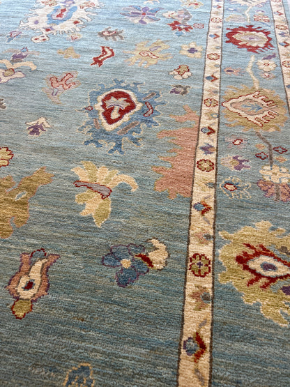 Afghan Oushak Rug, 6'1" x 8'10", in blue, navy, purple and red - photo 5