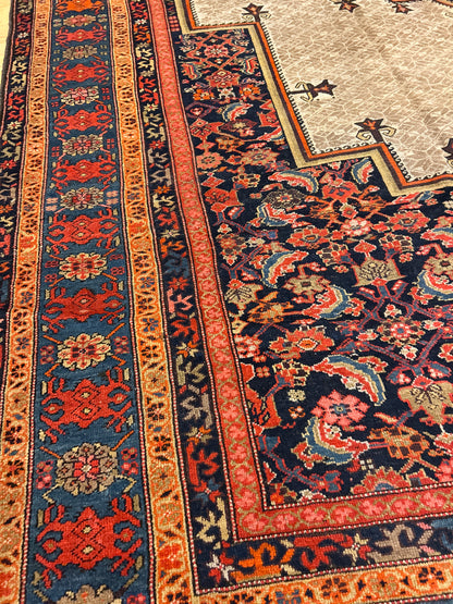Antique Persian Malayer Rug, 11'9" x 15'5", in beige, navy, red and rust - photo 5