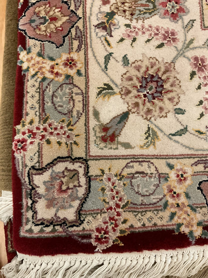 Sino Kashan Rug, 8' x 10', in burgundy, green, ivory and pink - photo 3