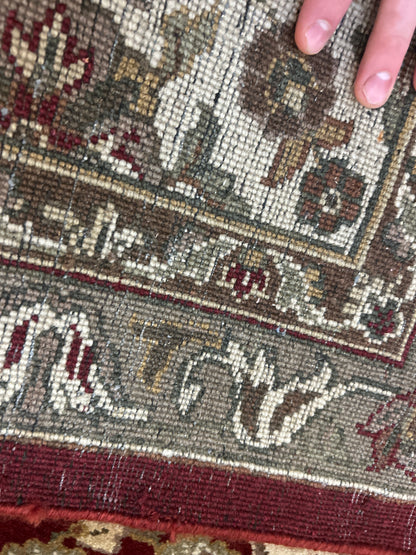 Indian Agra Jaipur Rug, 9'2" x 12'2", in burgundy, grey and ivory - photo 4