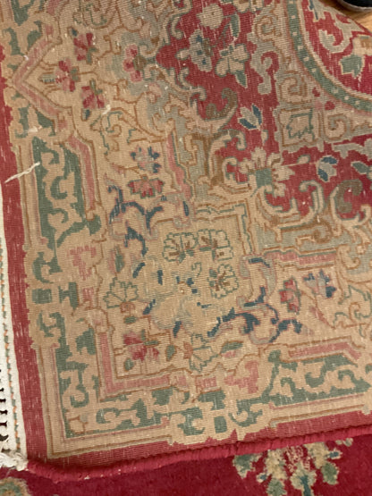 Vintage Persian Kerman Rug, 4'2" x 7', in beige, olive and red - photo 4