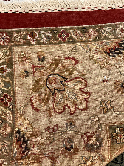 Indian Agra Jaipur Rug, 8' x 10', in beige, gold, ivory and red - photo 4