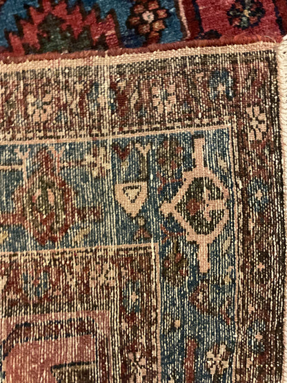 Antique Persian Lilian Rug, 3'6" x 5'10", in blue, brown, navy and red - photo 3