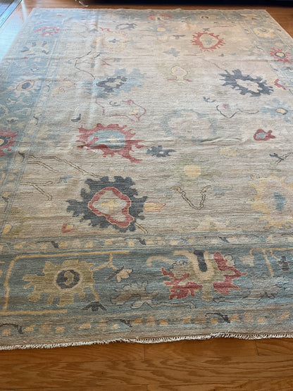 Afghan Oushak Rug, 8'10" x 12'