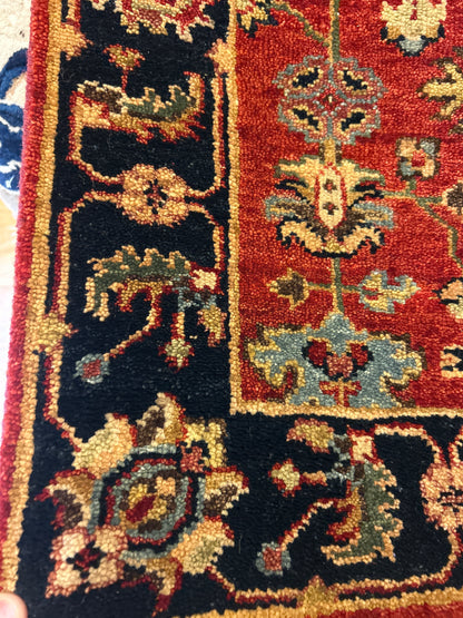 Indian Karajh Runner, 2'7" x 15'10", in gold, green, navy and red - photo 2