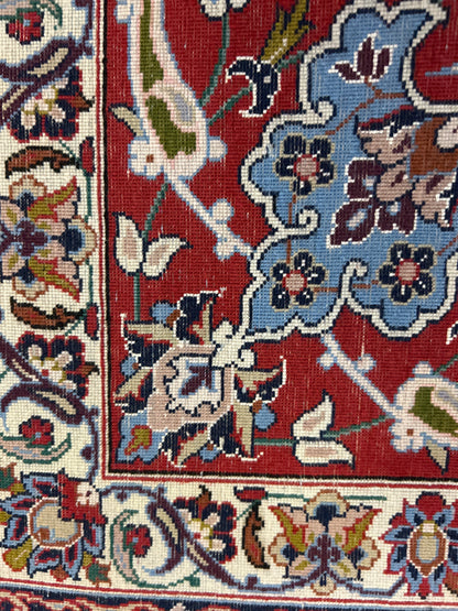 Persian Esfahan Rug, 6'4" x 9'9", in blue, ivory, navy and red - photo 3