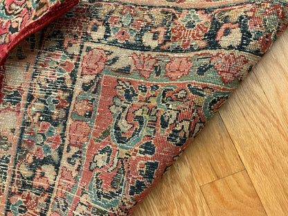 Antique Persian Sarouk Rug, 3'5" x 5'1", in black, green, ivory and red - photo 3