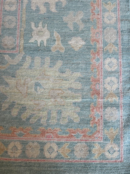 Afghan Oushak Rug, 12'1" x 15', in beige, gold, green and peach - photo 3