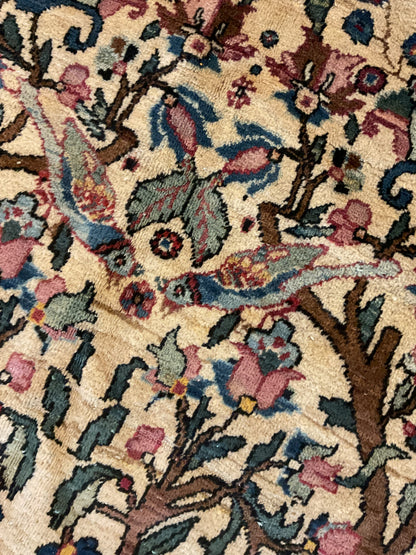 Antique Persian Tehran Rug, 9'10" x 13'5", in baby blue, gold, ivory and navy - photo 5
