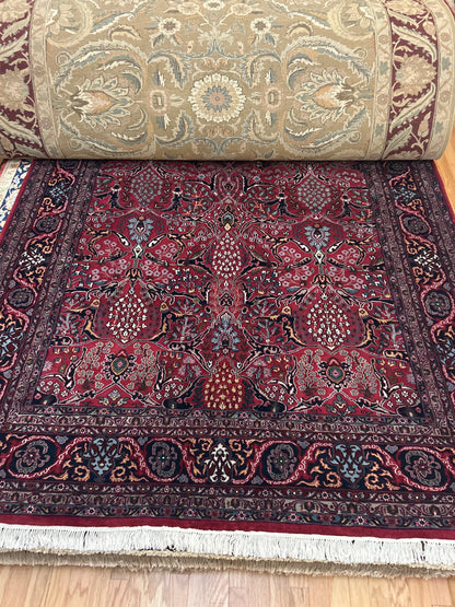 Indian Bidjar Rug, 8'3" x 11'6", in ivory, navy and red - photo 2