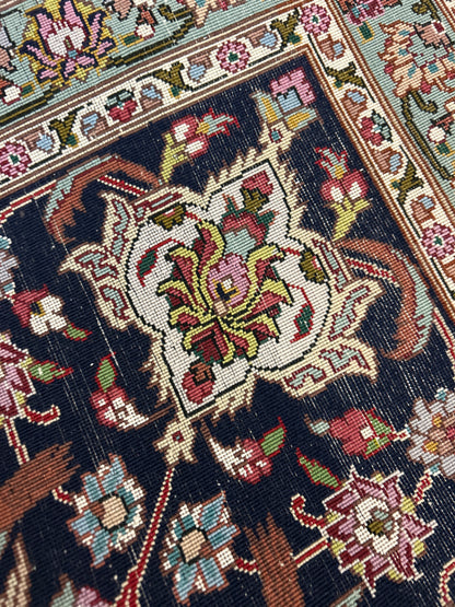 Persian Tabriz Rug, 8'3" x 11'7", in ivory, navy, rose and teal - photo 5
