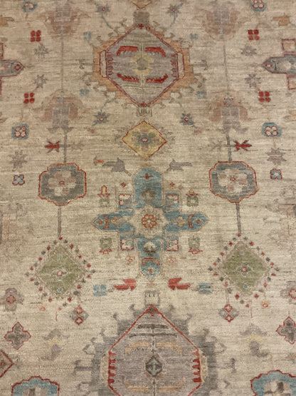 Afghan Bidjar Rug, 7'9" x 9'8", in baby blue, beige, grey and rust - photo 2