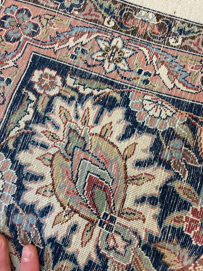 Vintage Sino Tabriz Rug, 9' x 11'10", in ivory, navy, red and rust - photo 4
