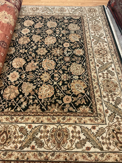 Indian Peshawar Rug, 9'1" x 12'3", in beige, black, gold and ivory - photo 2