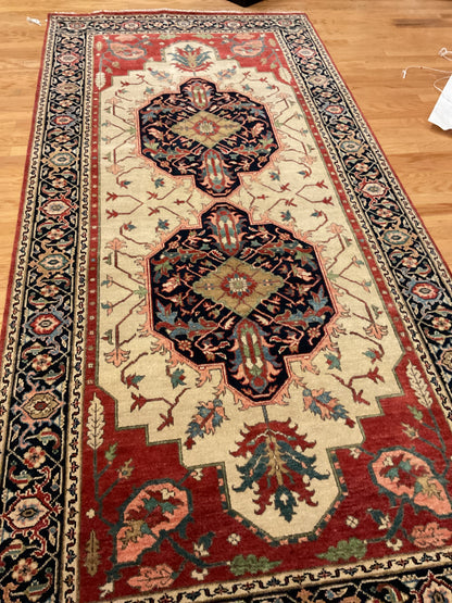 Indian Serapi Runner, 5'8" x 11'10", in black, green, ivory and red - photo 2