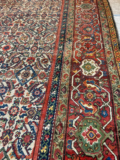 Antique Persian Farahan Rug, 10'8" x 13'5", in blue, gold and red - photo 4