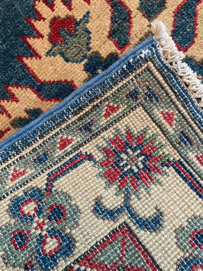 Afghan Kazak Runner, 2'8" x 9'7", in blue, green, ivory and red - photo 4