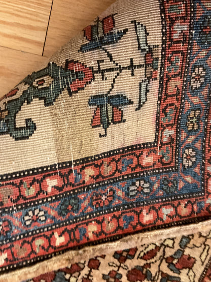 Antique Persian Sarouk Rug, 1'9" x 2'5", in brown, green, red and tan - photo 4